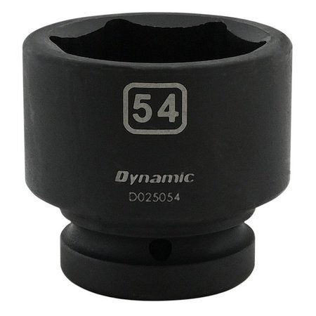 DYNAMIC Tools 54MM X 1" Drive, 6 Point Standard Length, Impact Socket D025054